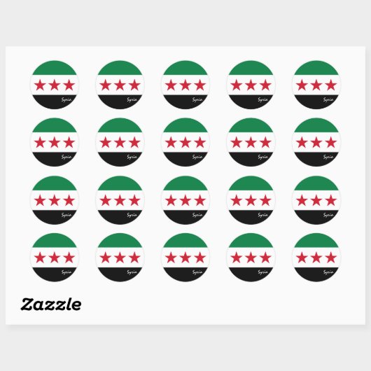 Sticker Rond Indépendance de la Syrie, drapeau syrien patriotes (Feuille)