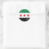 Sticker Rond Indépendance de la Syrie, drapeau syrien patriotes (Sac)