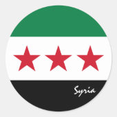 Sticker Rond Indépendance de la Syrie, drapeau syrien patriotes (Devant)