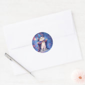 Sticker Rond Indépendance Meowgical - Magicien Patriotique Chat (Enveloppe)