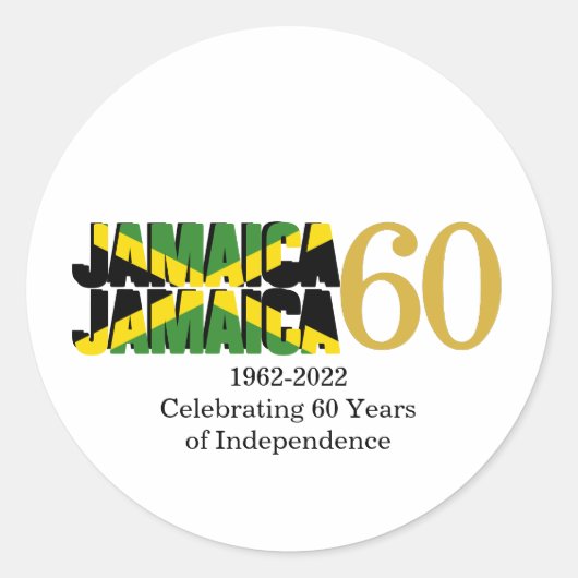 Sticker Rond Indépendance patriotique JAMAICA 60e anniversaire (Devant)