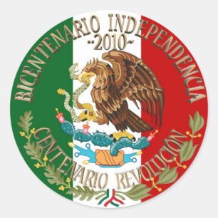 Sticker Rond Indépendance/révolution mexicaine 2010