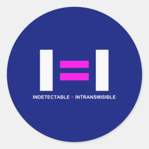 Sticker Rond Indétectable es igual a Intransmisible VIH
