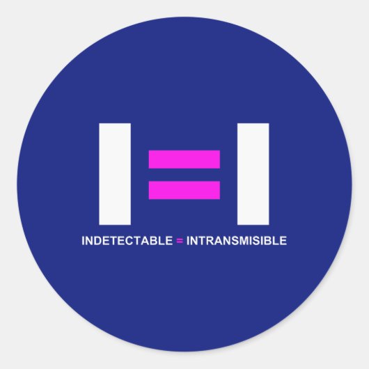 Sticker Rond Indétectable es igual a Intransmisible VIH (Devant)