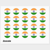 Sticker Rond India flag (Feuille)