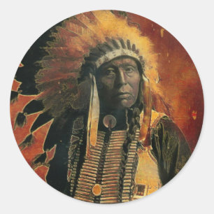 Sticker Rond Indian_Chief