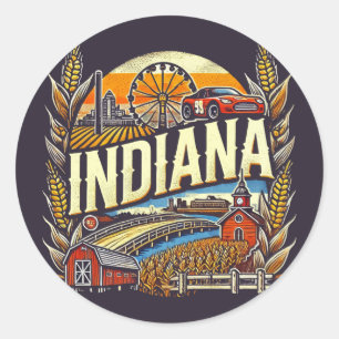 Sticker Rond Indiana