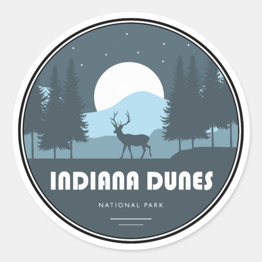 Sticker Rond Indiana Dunes National Park Deer (Devant)