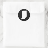 Sticker Rond Indiana en blanc et noir (Sac)
