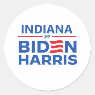 Sticker Rond Indiana pour Biden Harris