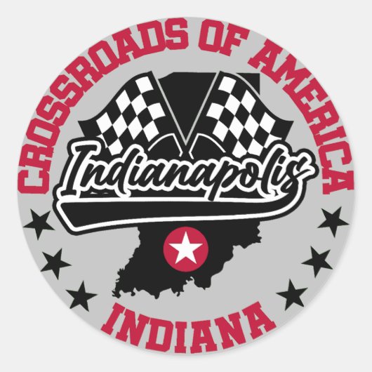 Sticker Rond Indianapolis, Indiana (Devant)