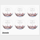 Sticker Rond INDIANAPOLIS Indiana Destination Skyline (Feuille)