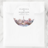 Sticker Rond INDIANAPOLIS Indiana Destination Skyline (Sac)