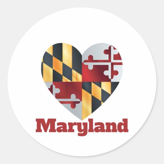Sticker Rond Indicateur cardiaque du Maryland (Devant)