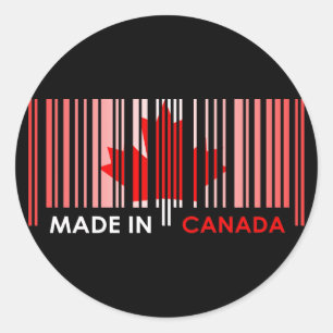 Sticker Rond Indicateur de code à barres Couleur CANADA Design