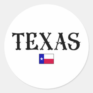 Sticker Rond Indicateur de la carte d'état du Texas USA