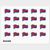 Sticker Rond Indicateur de la fierté bisexuelle 3D (Feuille)