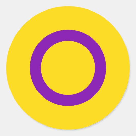 Sticker Rond Indicateur de la fierté intersexuelle (Devant)