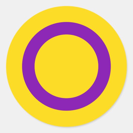 Sticker Rond Indicateur de la fierté intersexuelle (Devant)