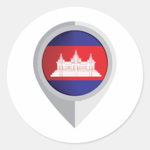 Sticker Rond Indicateur de l'emplacement de la broche Cambodge