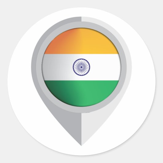 Sticker Rond Indicateur de l'emplacement de la broche Inde (Devant)