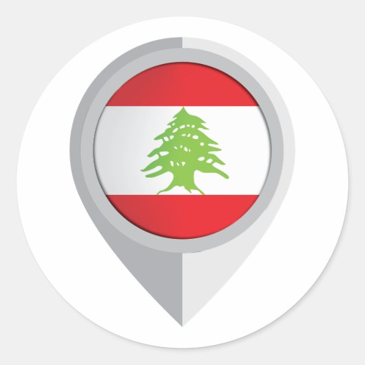 Sticker Rond Indicateur de l'emplacement de la pièce Liban (Devant)