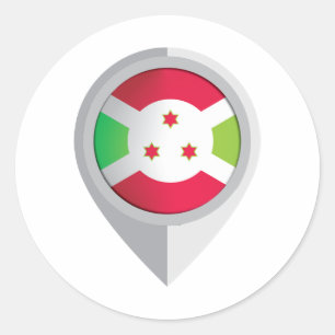 Sticker Rond Indicateur de localisation de la broche du Burundi