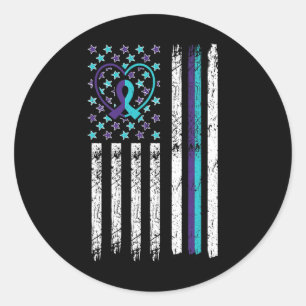 Sticker Rond Indicateur de sensibilisation Anxiété Thérapeutiqu
