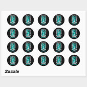 Sticker Rond Indicateur De Stress Traumatique turquoise Post-Ru (Feuille)