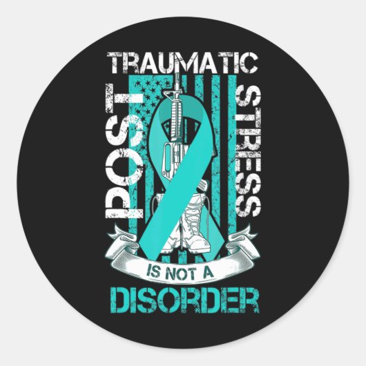 Sticker Rond Indicateur De Stress Traumatique turquoise Post-Ru (Devant)