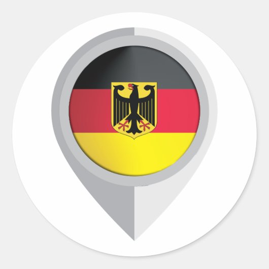 Sticker Rond Indicateur d'emplacement de la broche Allemagne (Devant)