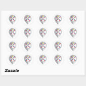 Sticker Rond Indicateur d'emplacement de la broche Assyrie (Feuille)