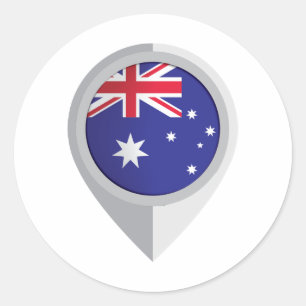 Sticker Rond Indicateur d'emplacement de la broche Australie