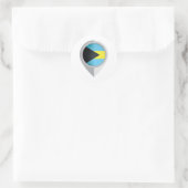 Sticker Rond Indicateur d'emplacement de la broche Bahamas (Sac)