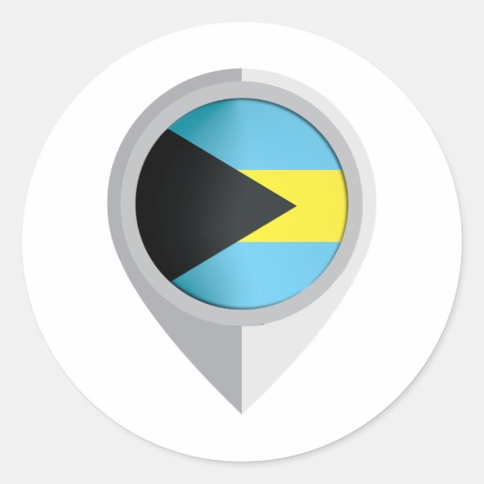 Sticker Rond Indicateur d'emplacement de la broche Bahamas (Devant)