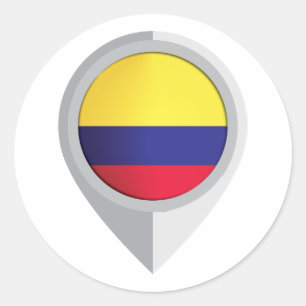 Sticker Rond Indicateur d'emplacement de la broche Colombie