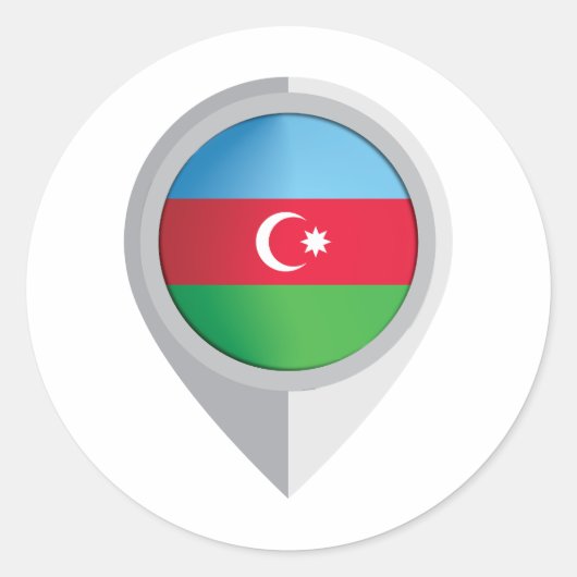 Sticker Rond Indicateur d'emplacement de la broche d'Azerbaïdja (Devant)