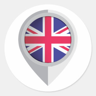 Sticker Rond Indicateur d'emplacement de la broche du Royaume-U