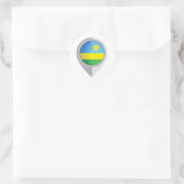 Sticker Rond Indicateur d'emplacement de la broche du Rwanda (Sac)