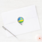 Sticker Rond Indicateur d'emplacement de la broche du Rwanda (Enveloppe)