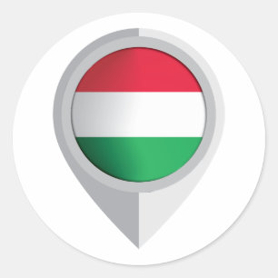 Sticker Rond Indicateur d'emplacement de la broche Hongrie