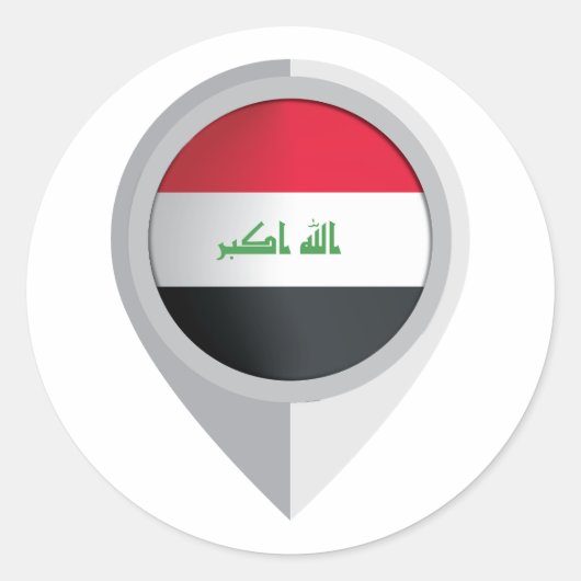 Sticker Rond Indicateur d'emplacement de la broche Iraq (Devant)