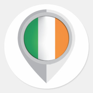 Sticker Rond Indicateur d'emplacement de la broche Irlande