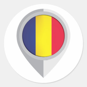 Sticker Rond Indicateur d'emplacement de la broche Roumanie