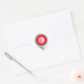 Sticker Rond Indicateur d'emplacement de la broche Tunisie (Enveloppe)
