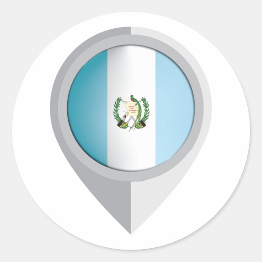 Sticker Rond Indicateur d'emplacement de la pièce Guatemala (Devant)