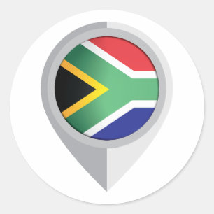 Sticker Rond Indicateur d'emplacement de l'épingle sud-africain