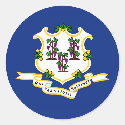Sticker Rond Indicateur d'état Connecticut (Devant)
