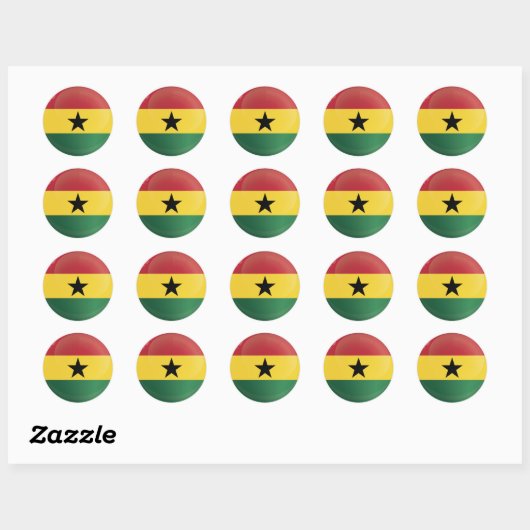 Sticker Rond Indicateur d'icône du Ghana (Feuille)