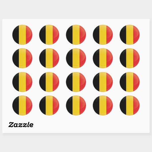 Sticker Rond Indicateur d'icône ronde Belgique (Feuille)